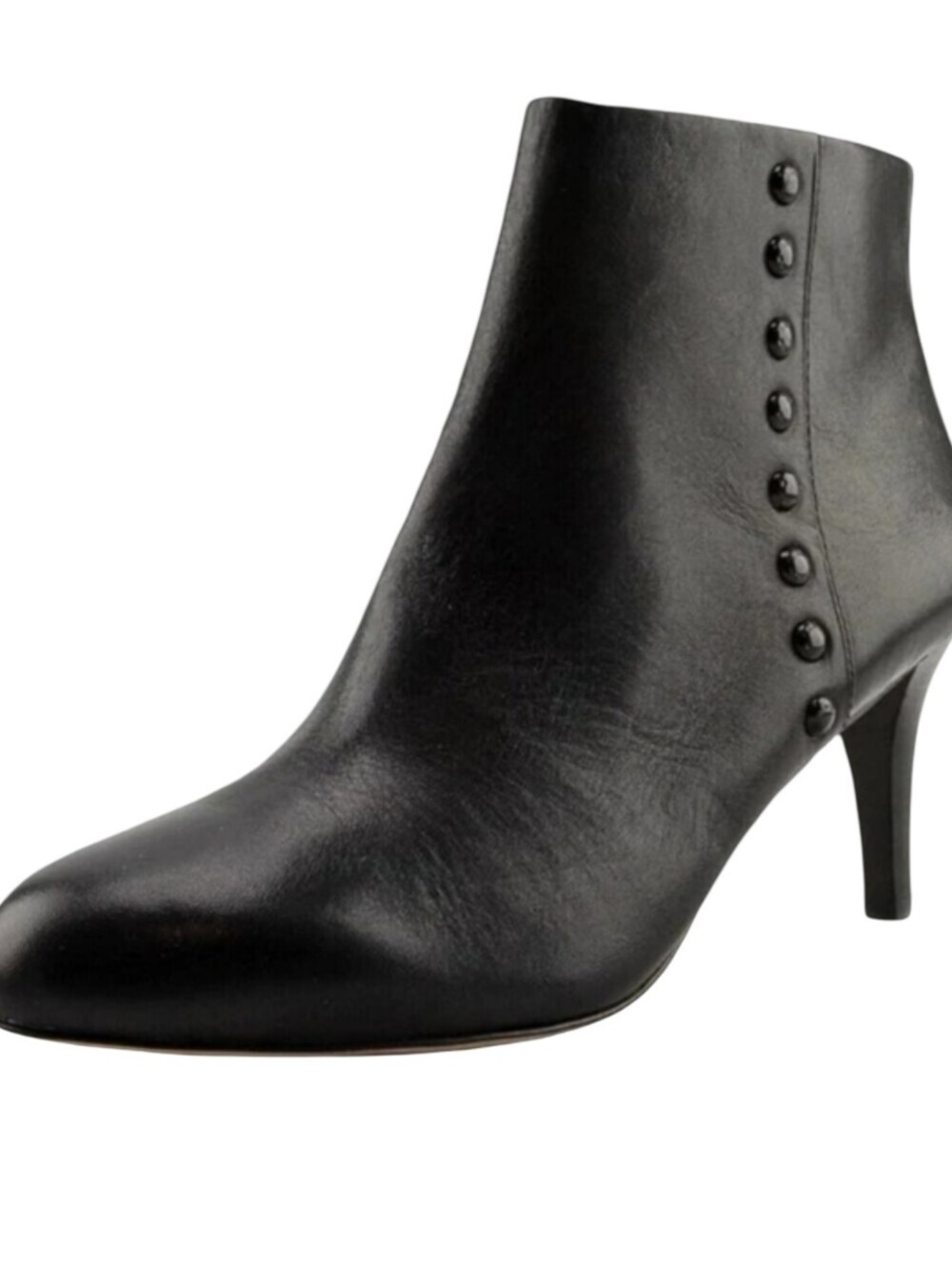 COACH Women's Hickory Black Leather Ankle Booties Size 7.5B | Designer Studded